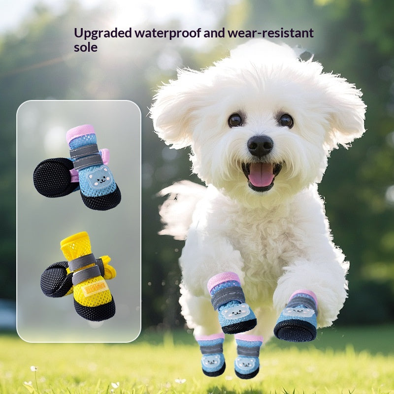 Chaussures de chien Été Respirant Mesh Chaussures Non-dérapant et résistant à l'usure