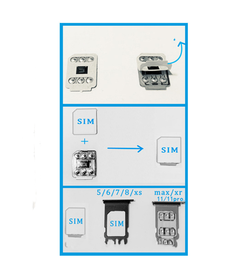 WELLSIM Déverrouiller l'autocollant de carte pour 6S SE 7 8 XR XSM 11 12PM 13 14PM