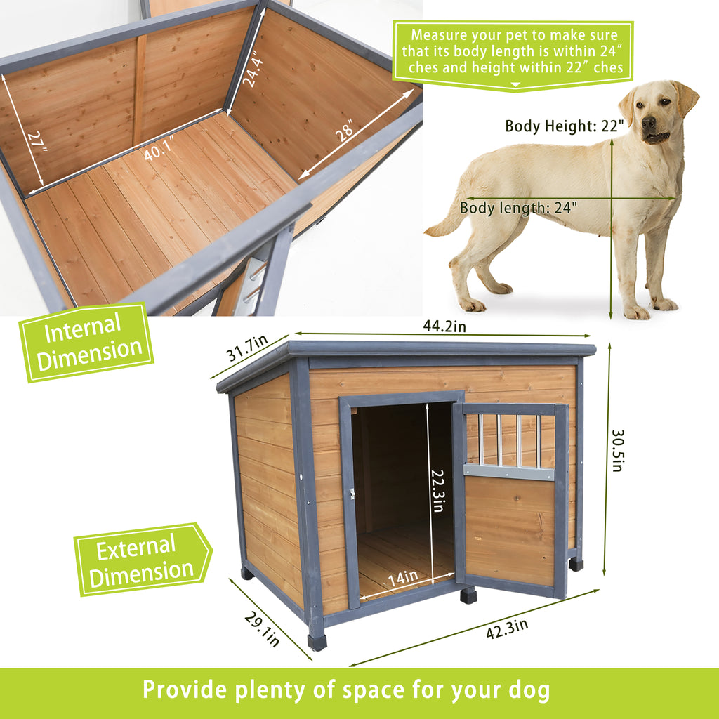 Maison de chiens en bois massif 45"