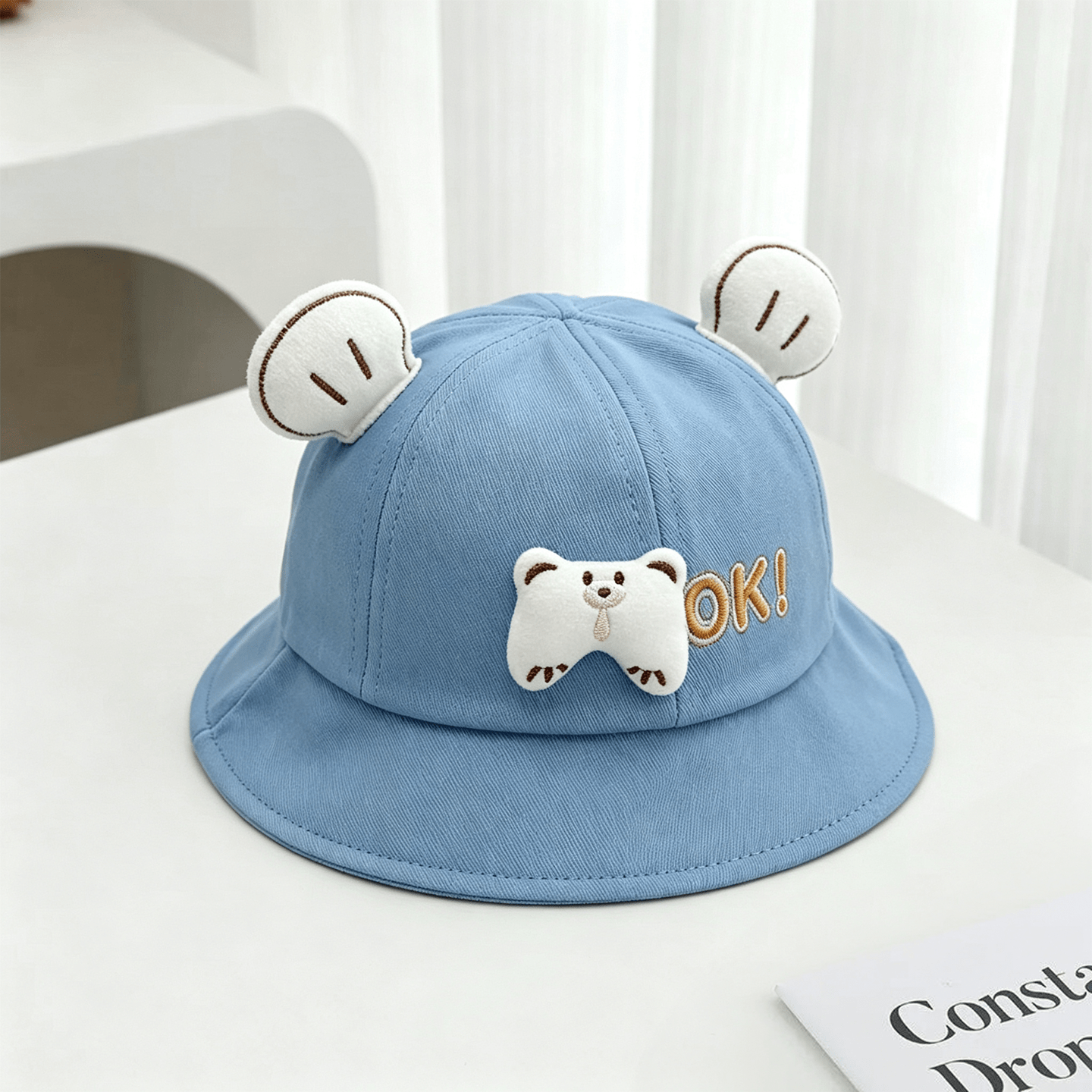 Les garçons et les filles' Ok Bear décoratif Round-top Cap pour enfants avec un mignon et doux babyi