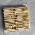Forme de fourchette à fruits jetables en bambou-100 pièces/sac