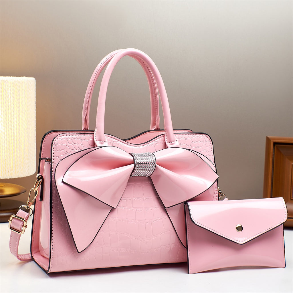 Sac à seau en cuir verni en cuir brillant à l'impression de crocodile