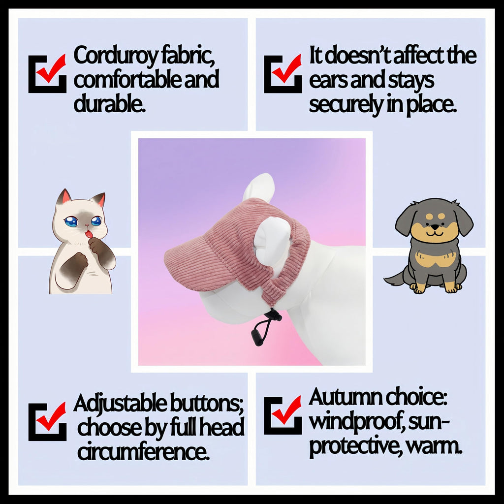 Chapeau de soleil de chat, Chapeau de seau de chien, Chapeau de sport de petite taille et Chapeau de petite taille avec trous de 2 oreilles, Chapeaux