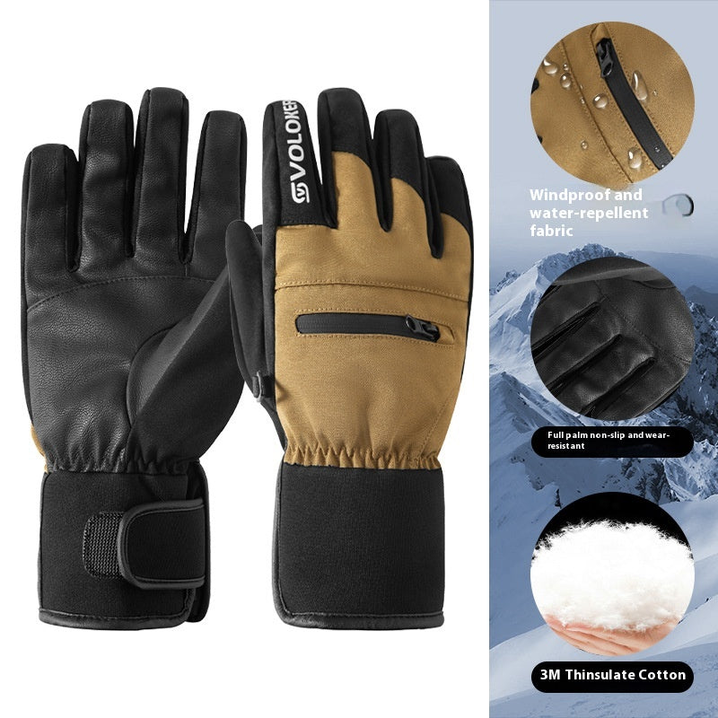 Chaud avec Velvet imperméable à l'eau Cinq gants d'écran tactile doigt