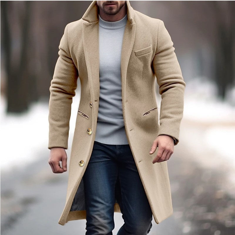 Manteau de tranchée de longueur moyenne pour hommes