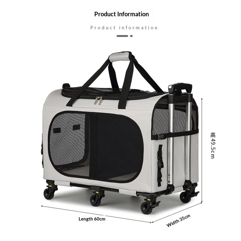 Chariot de transport multi-animaux avec sangle d'épaule et poignée pour chats et petits chiens