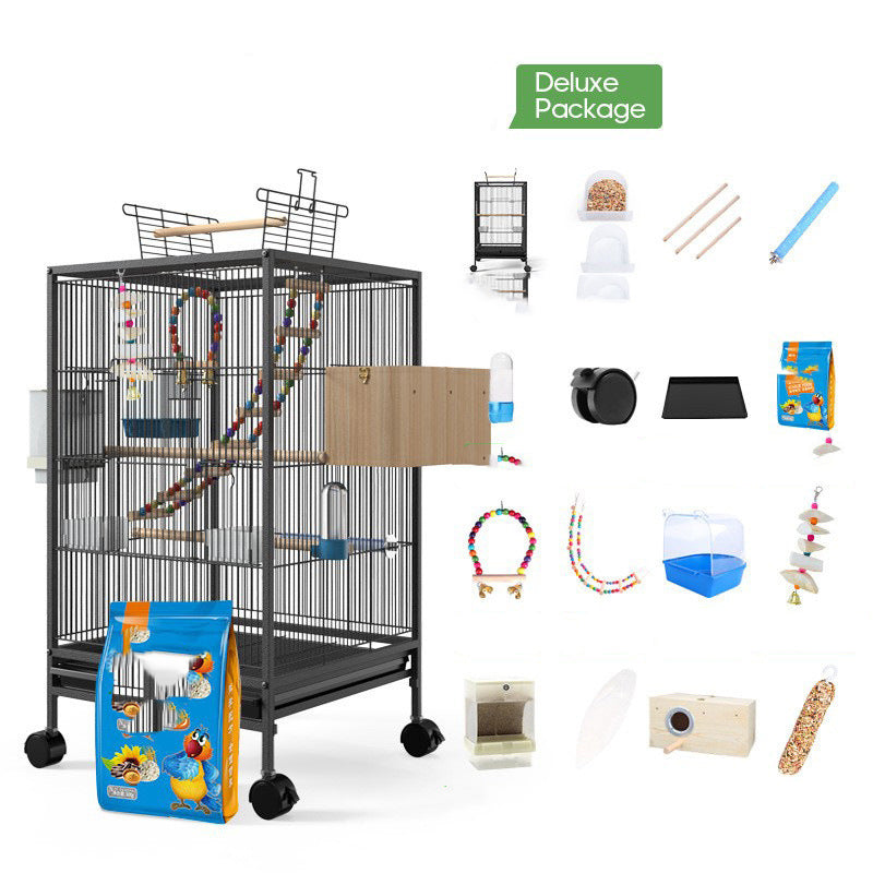 Parrot Xuanfeng Bird Cage with Feeder Toy Grass Nest Reproductive Box