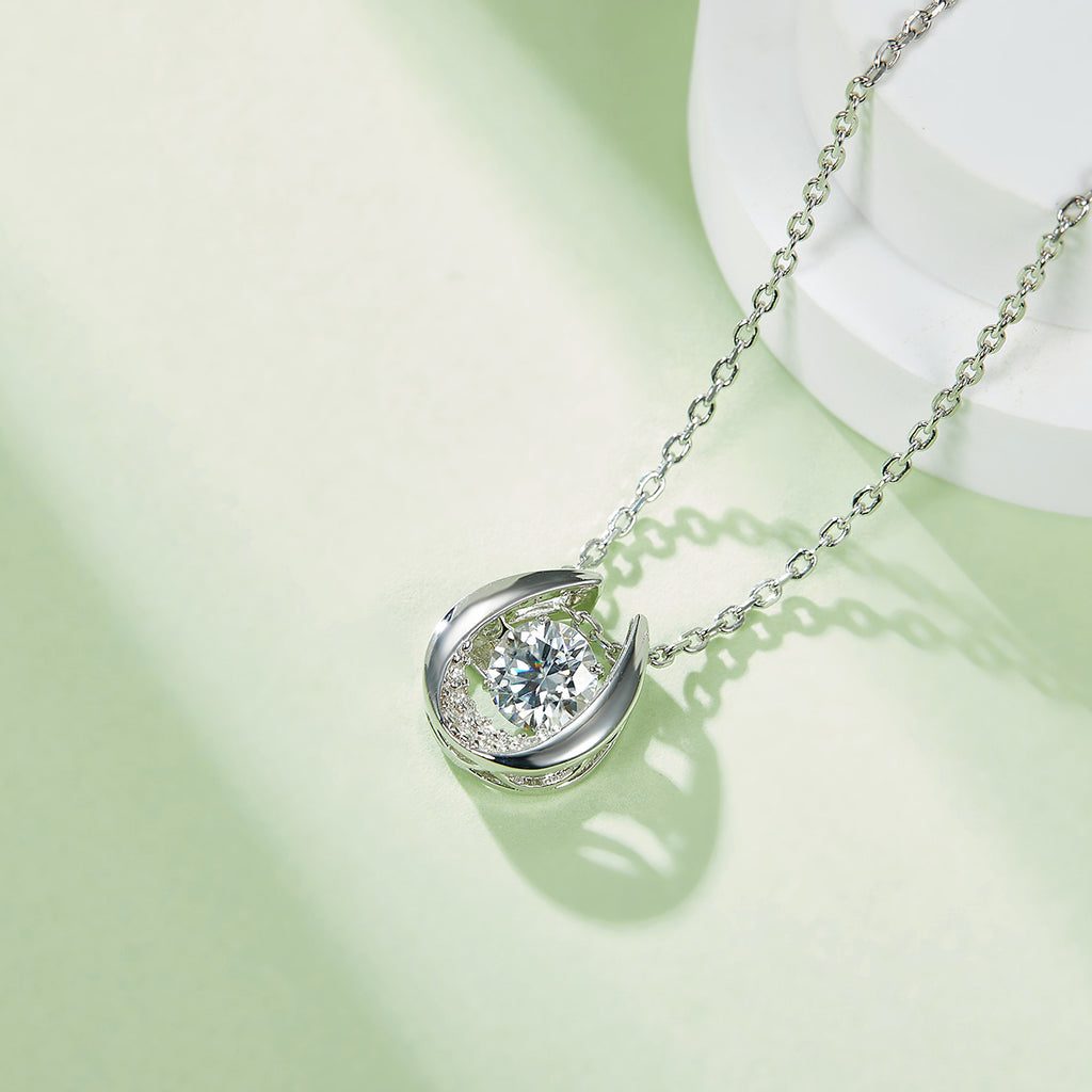 S925 Argent Sterling 0.5ct D Couleur VVS1 Moissanite Collier en fer à cheval 45cm Platine plaquée