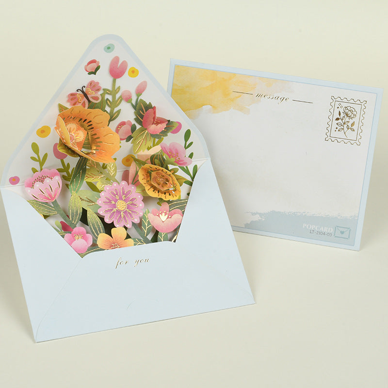 Enveloppe de cartes de voeux de Bénédiction 3D Blossom moyen