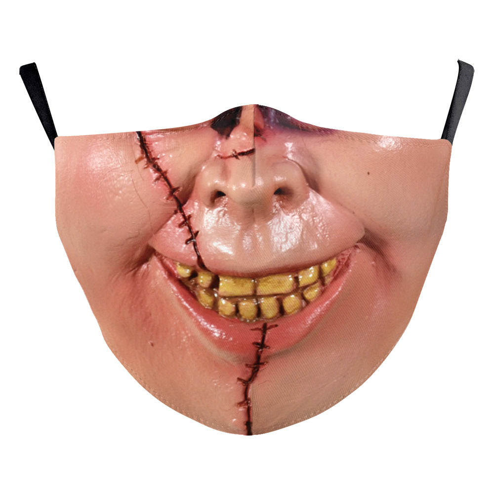 Impression numérique Masque double couche pour visage drôle d'Halloween