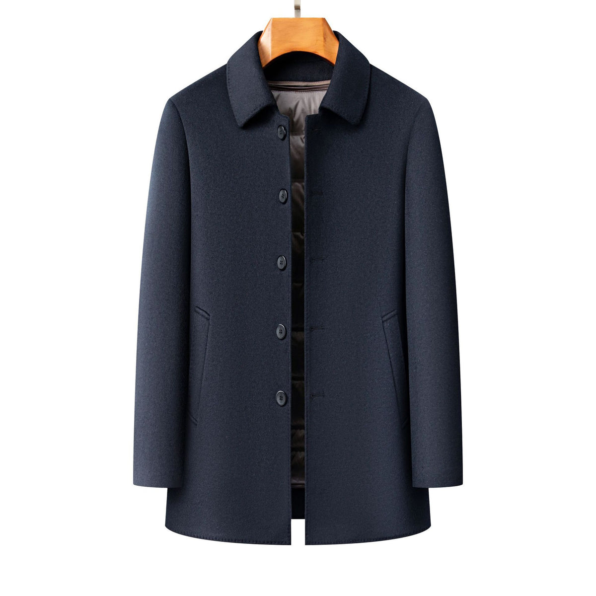 Manteau de laine double face pour hommes d'âge moyen