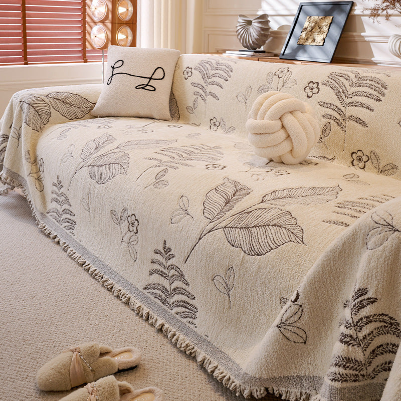 Hiver En peluche de luxe Chenille Retro Canapé Couverture