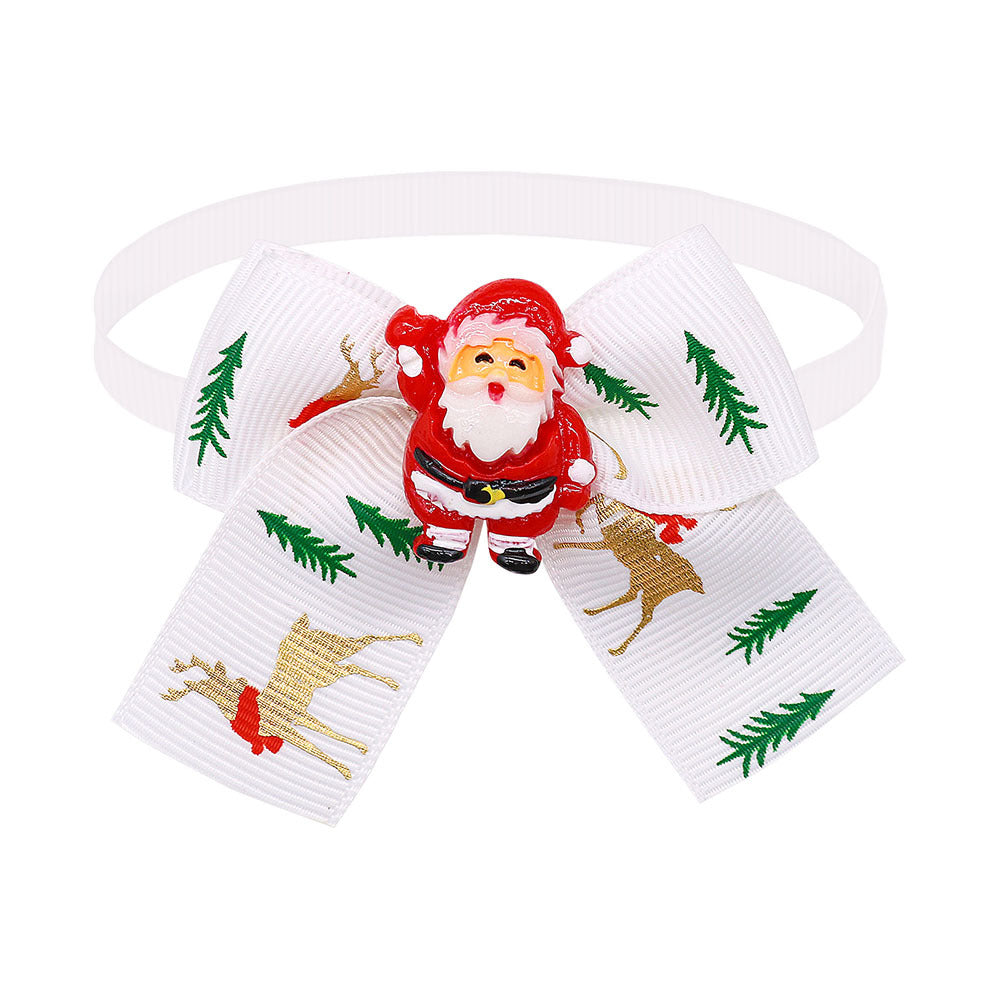 Décoration d'arbre pour chien de poupée de Noël Cat Bow