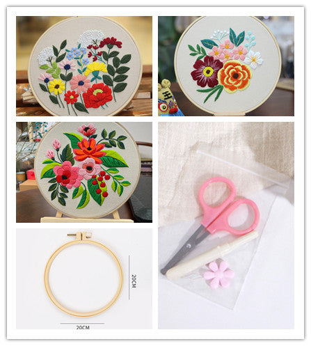 Peinture à la main Diy suspendu Kit de couture à fleurs tridimensionnel