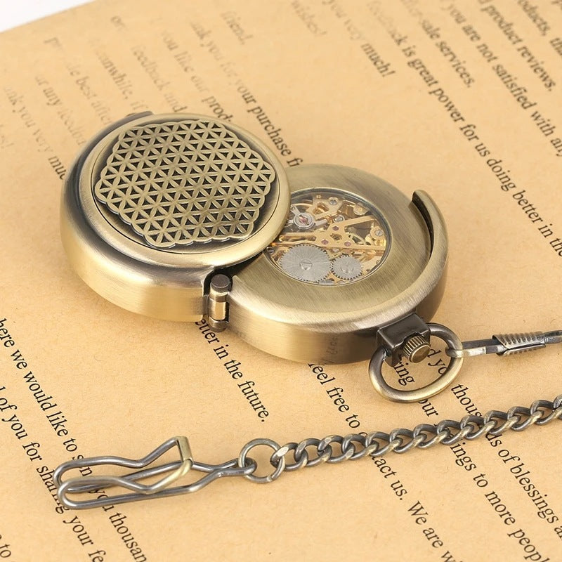 Manual winding mechanical pocket watch with Roman numerals