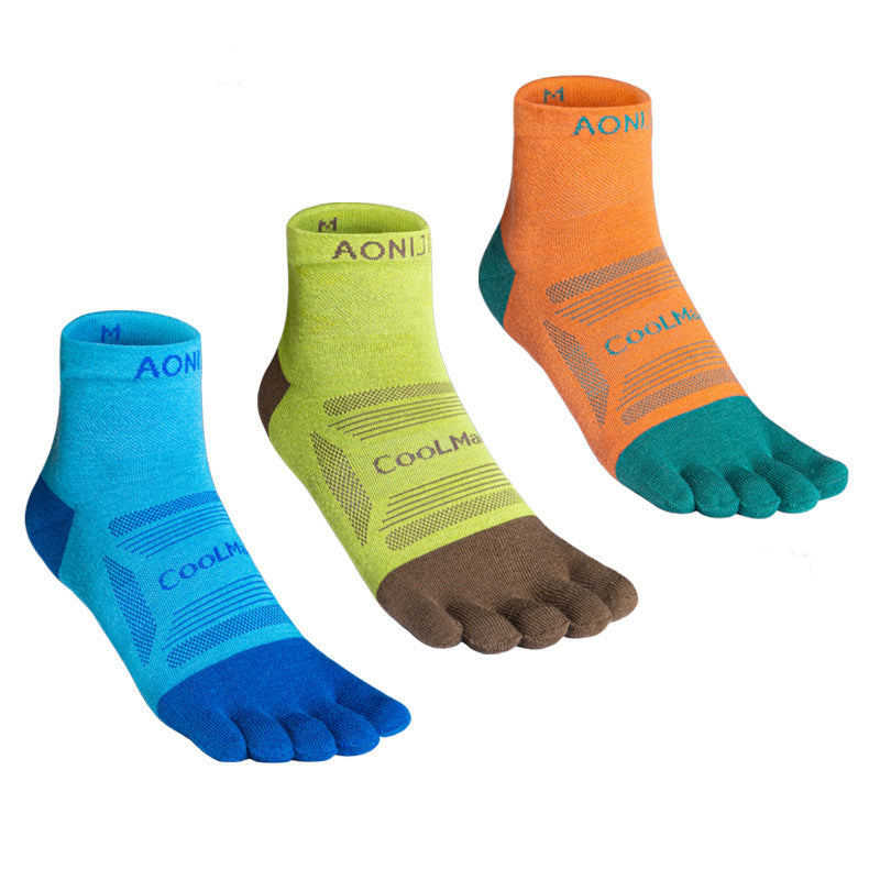 Chaussettes professionnelles à cinq doigts pour marathons extérieurs