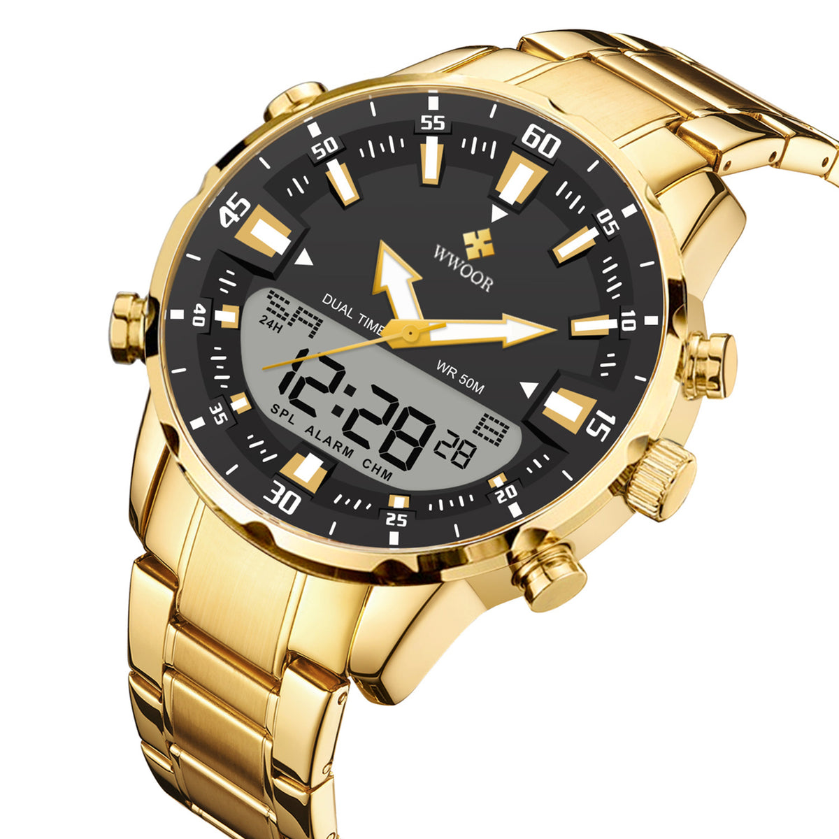 Bracelet en acier Cool et élégant montre homme lumineux