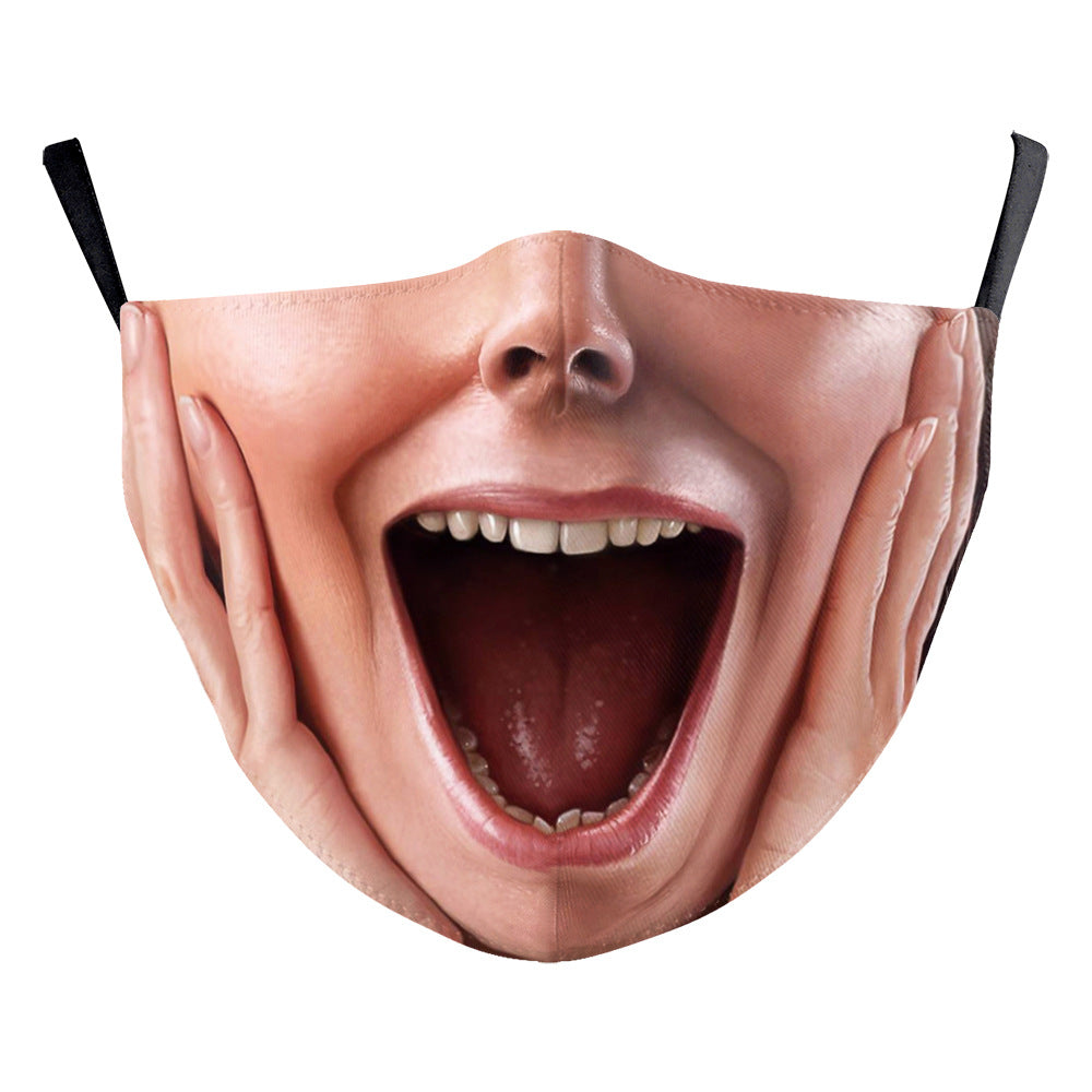Carnival d'Halloween Impression numérique Funny Clown Face Double Layer Masque de poussière