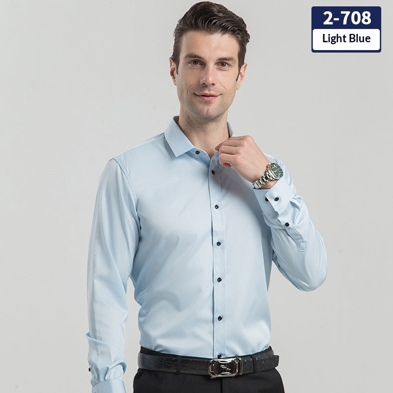 Elégant Business Formel Solide-couleur manches longues Hommes chemise