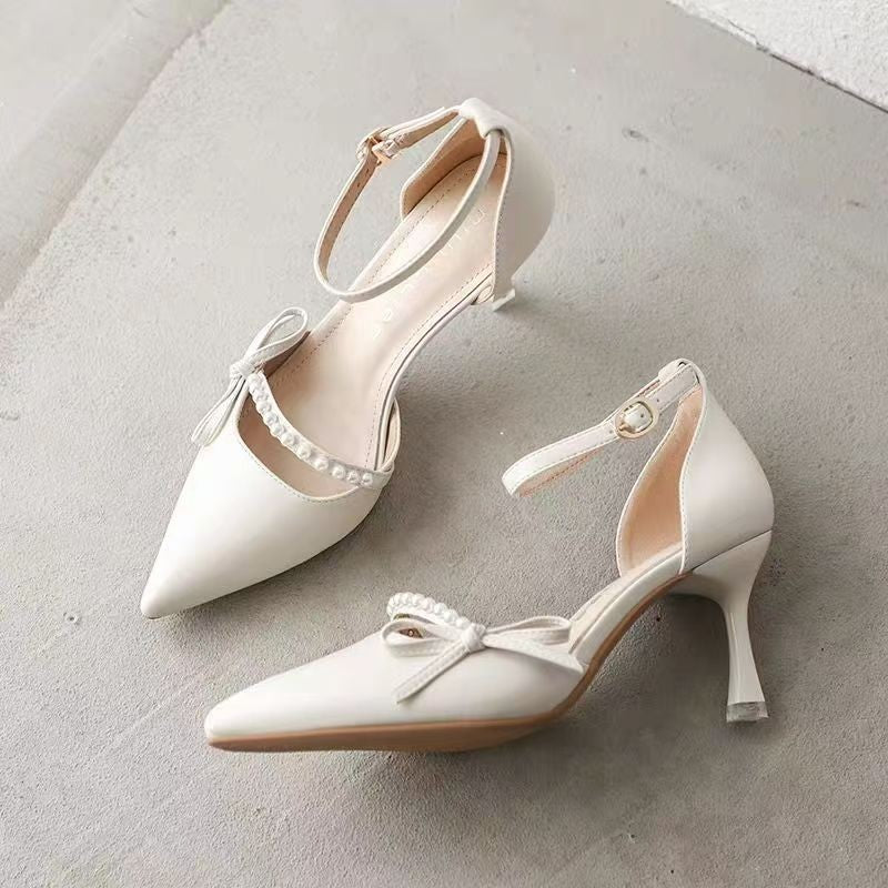 Femmes Été Confortable Versatile Une Sangle Nichée Pompes Français Stiletto Talons de bride