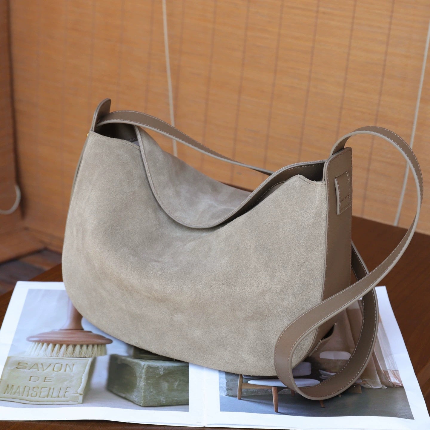 Retro Matte véritable sac sous-arm en cuir pour les femmes
