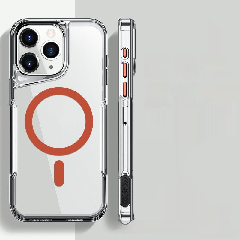 High Transparent Acrylique magnétique transparent Protection anti-goutte Mobile Phone Shell