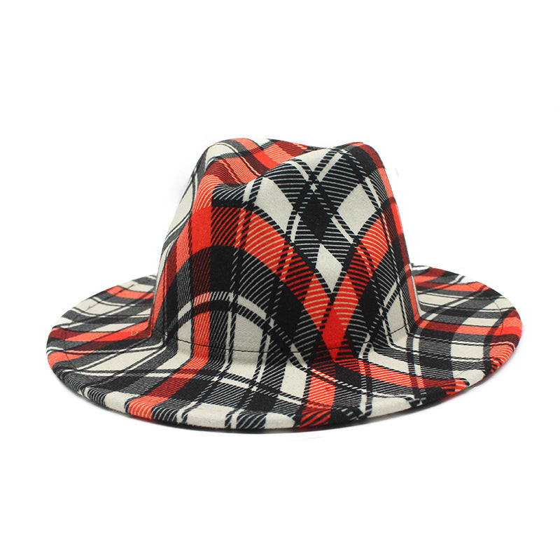 Hommes et femmes de couleur double face Matching Woolen Fedora Hat