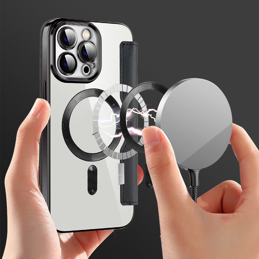 Boîtier de téléphone de protection sans fil de chargeur transparent