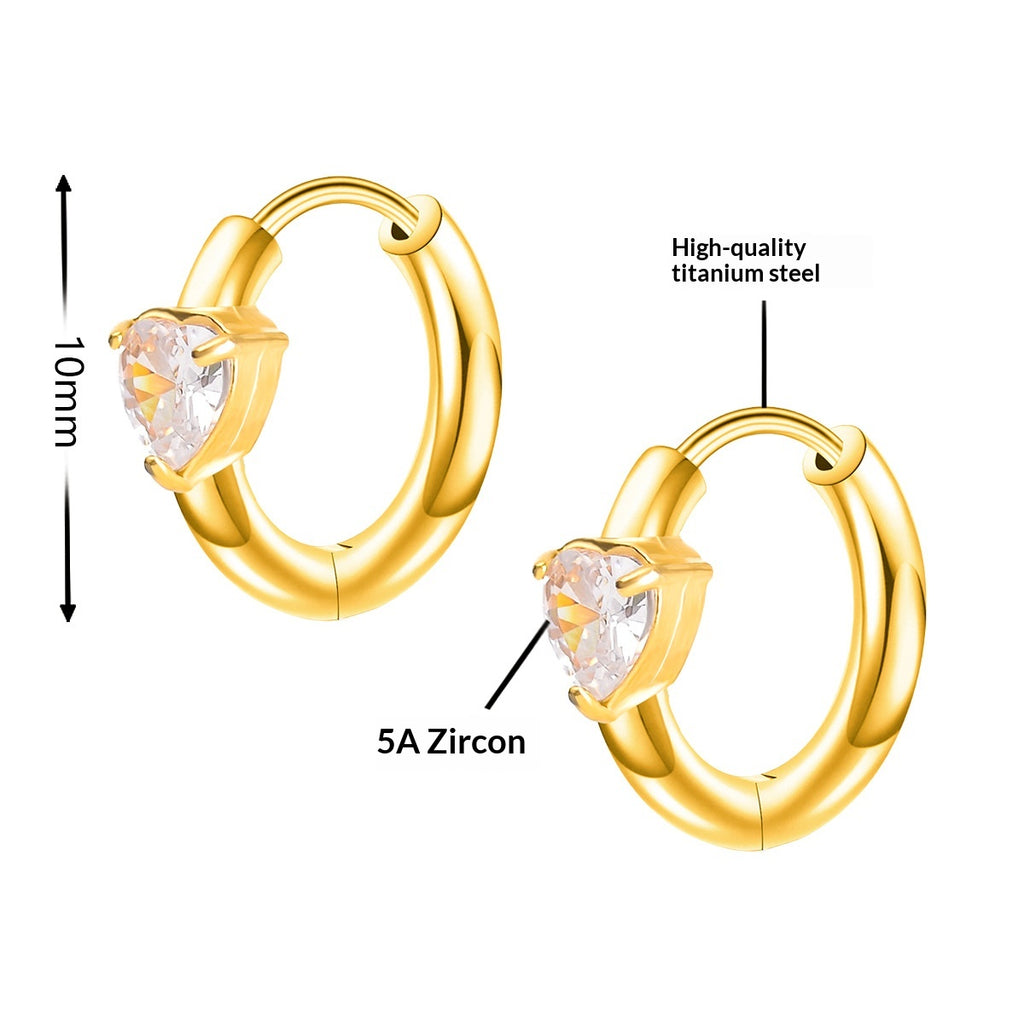 Boucles d'oreilles Zircon en acier de titane pour femmes
