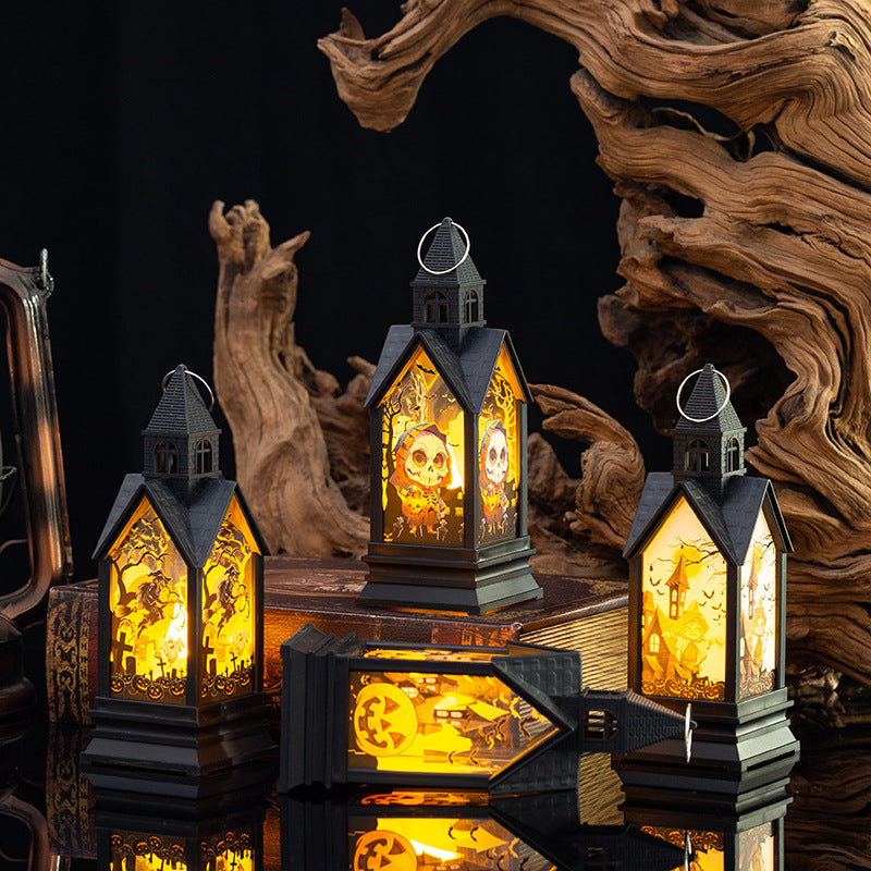 Décorations d'Halloween Light-emission Portable Pumpkin Light Atmosphere Castle Night Light