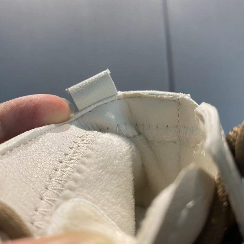 Bottes de cheville en cuir épais doublées de polaire d'hiver pour enfants