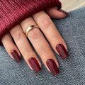 Détachable Classic Solid-color Wine-rouge Square Nail Art