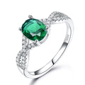 Argent sterling bague dames ovale Nano Morganite