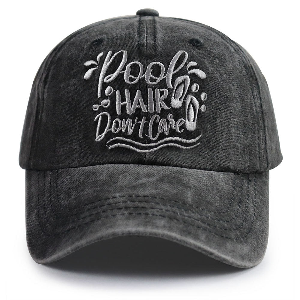 Coiffures de piscine Ne vous souciez pas Vintage Casquette de baseball lavée pour les femmes