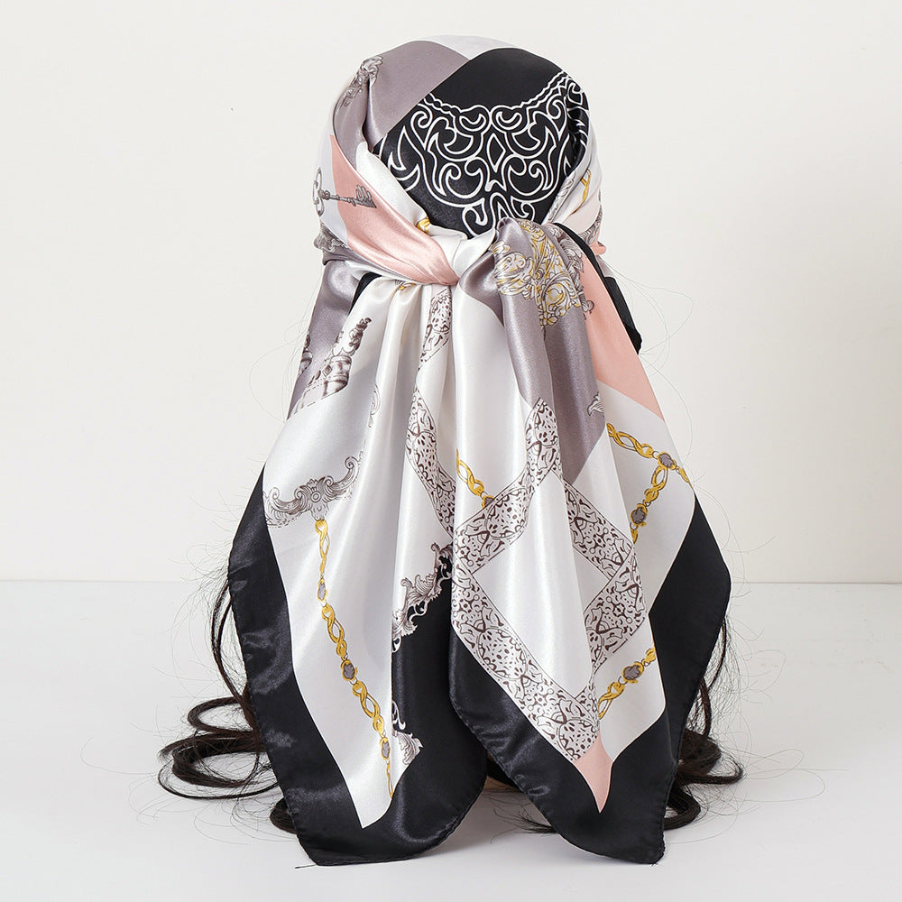Tête de châle satinée classique Et écharpe