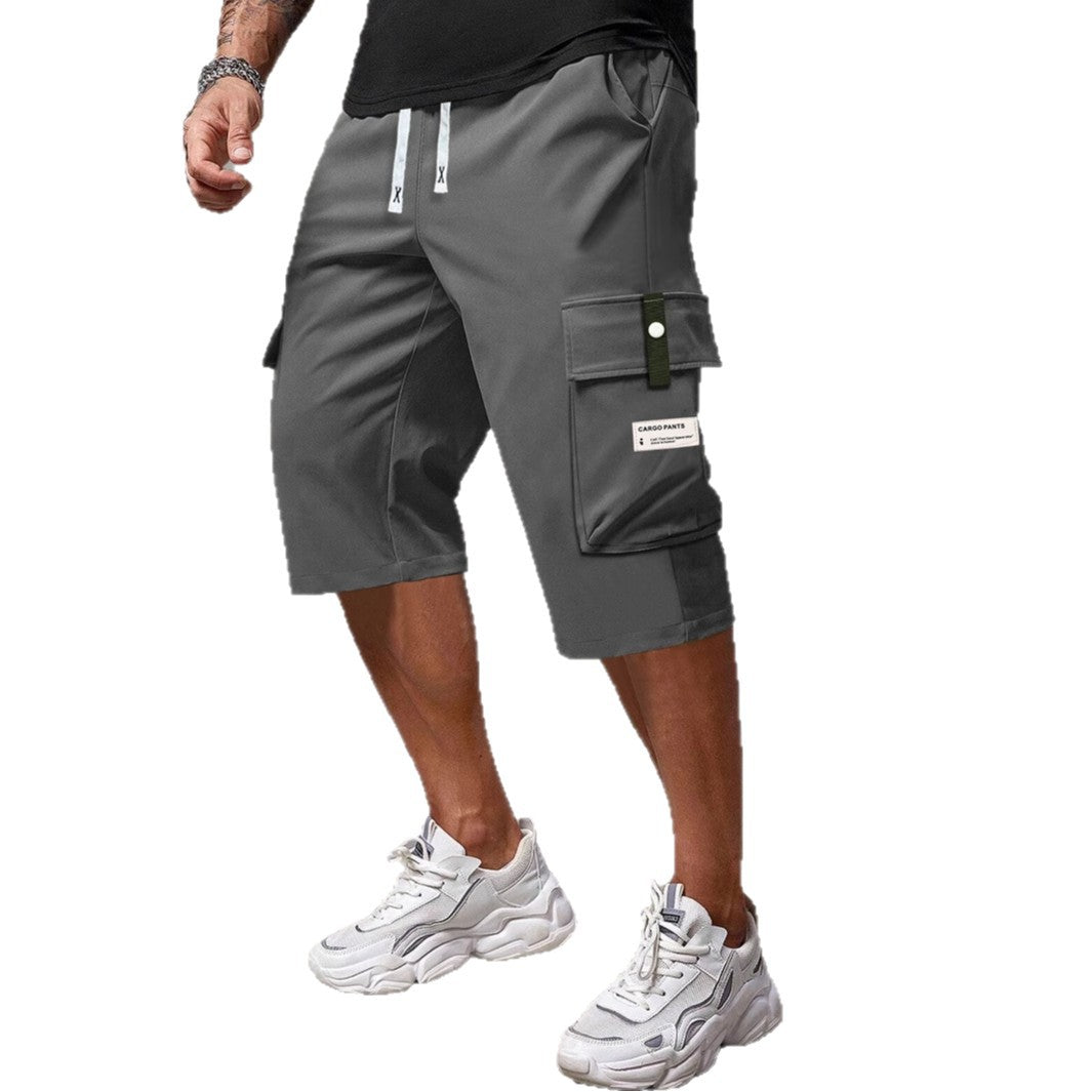 Taille de l'Europe Thin Straight Cropped Pantalons homme Cargo Short d'été Ove de sport des garçons