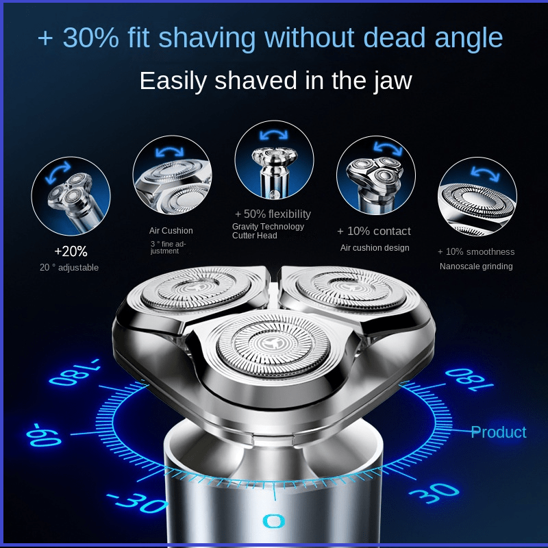 Rasoir électrique homme triple tête rasoir Voyage portable lavable