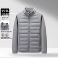 Hommes Stand-Up Collar Patchwork Légère et chaude veste duvet