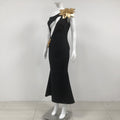 Robe Maxi de Fleur d'Or à Bandage mince
