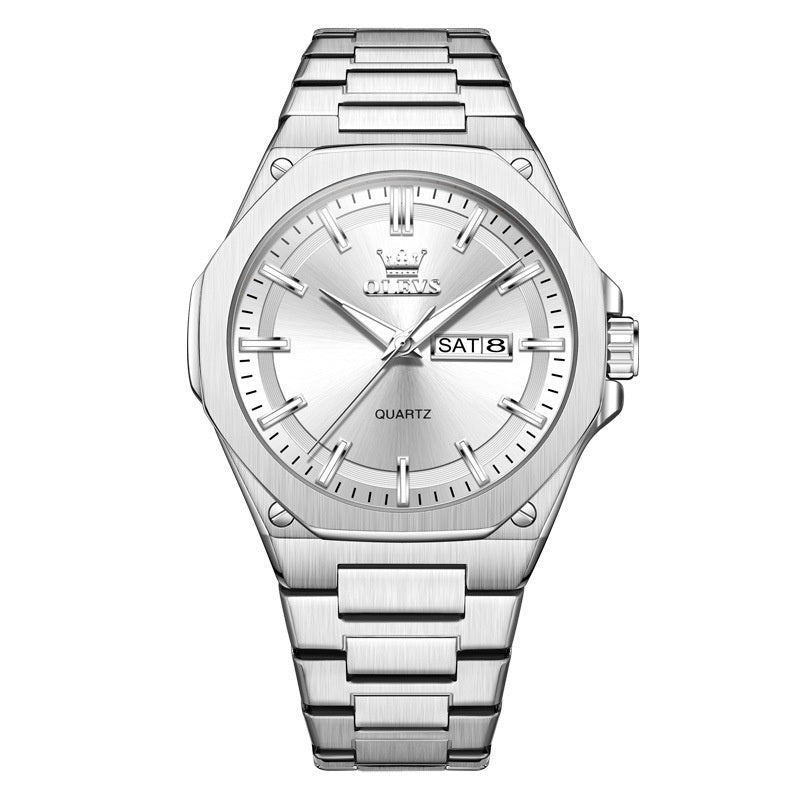 Montre Quartz homme double date imperméable