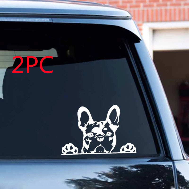 Sticker de voiture 2PC Sticker de modèle de chien animal réfléchissant auto Sticker fenêtre arrière verre Scratc