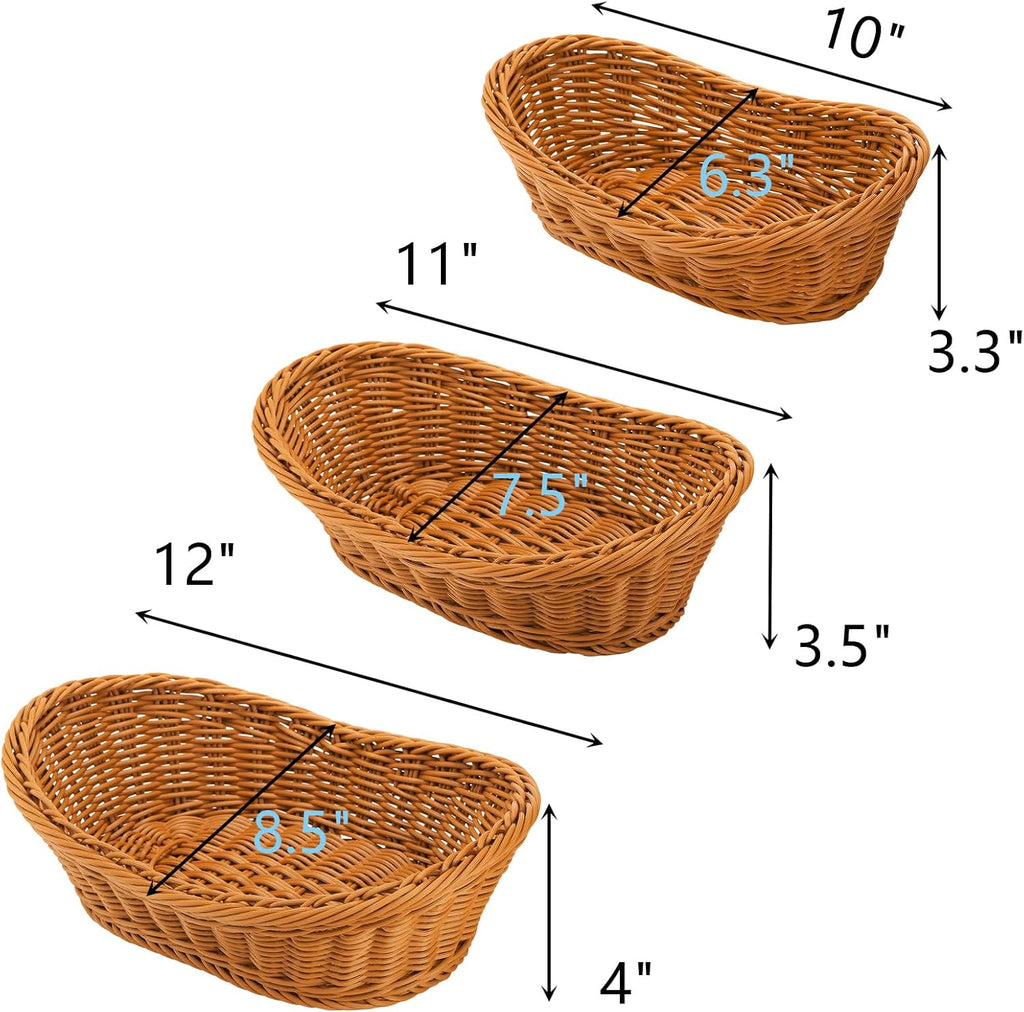 Paniers à pain tissé 3 unités