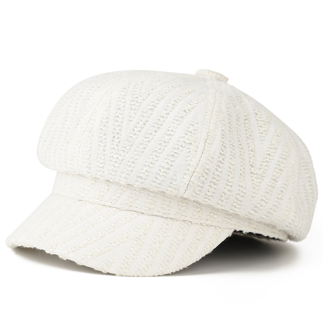 Texture verticale Casquette Octagonal Newsboy - Chapeau de peintre retro japonais - Suitab