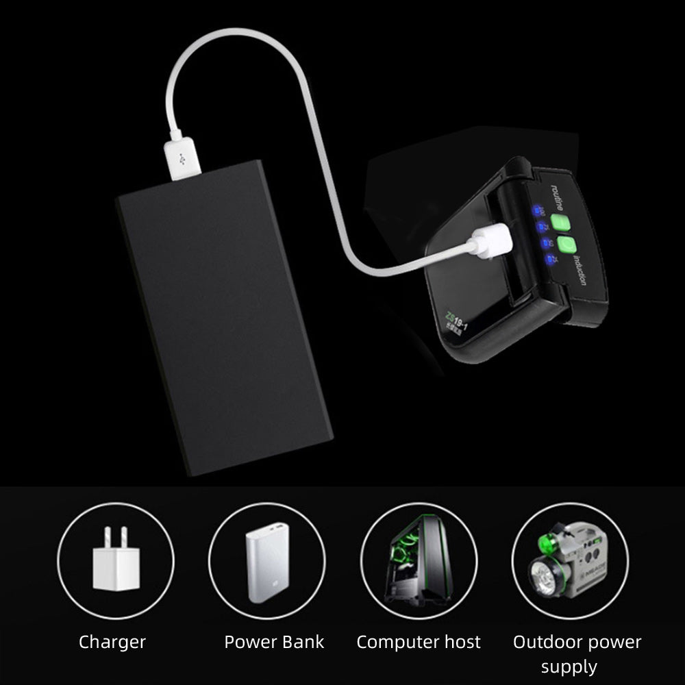 LED Smart Sensor Headlight Night Fishing Sport Cyclisme Charger une forte lumière lumineuse