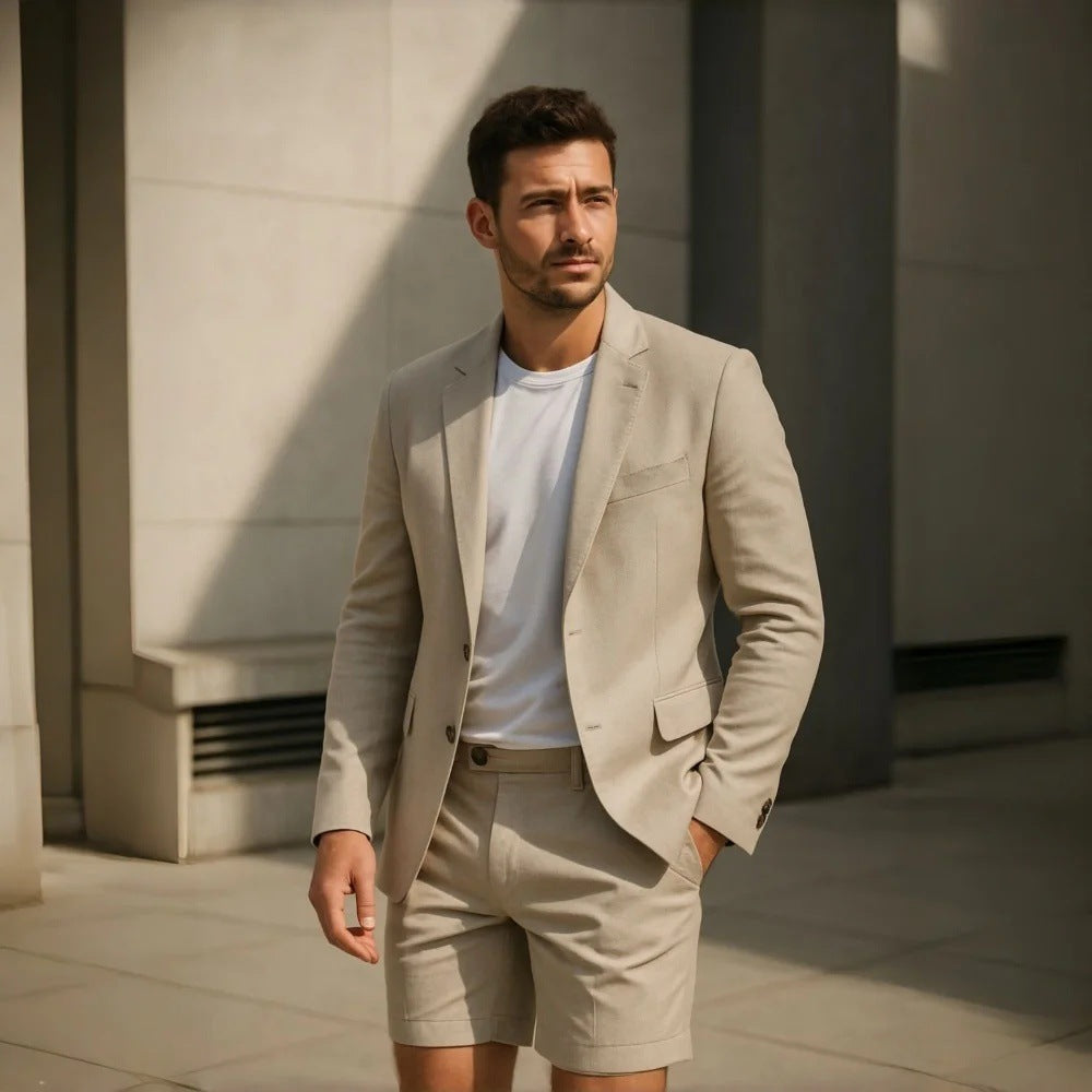 Élégant, minimaliste Ensemble de costumes pour hommes de style court