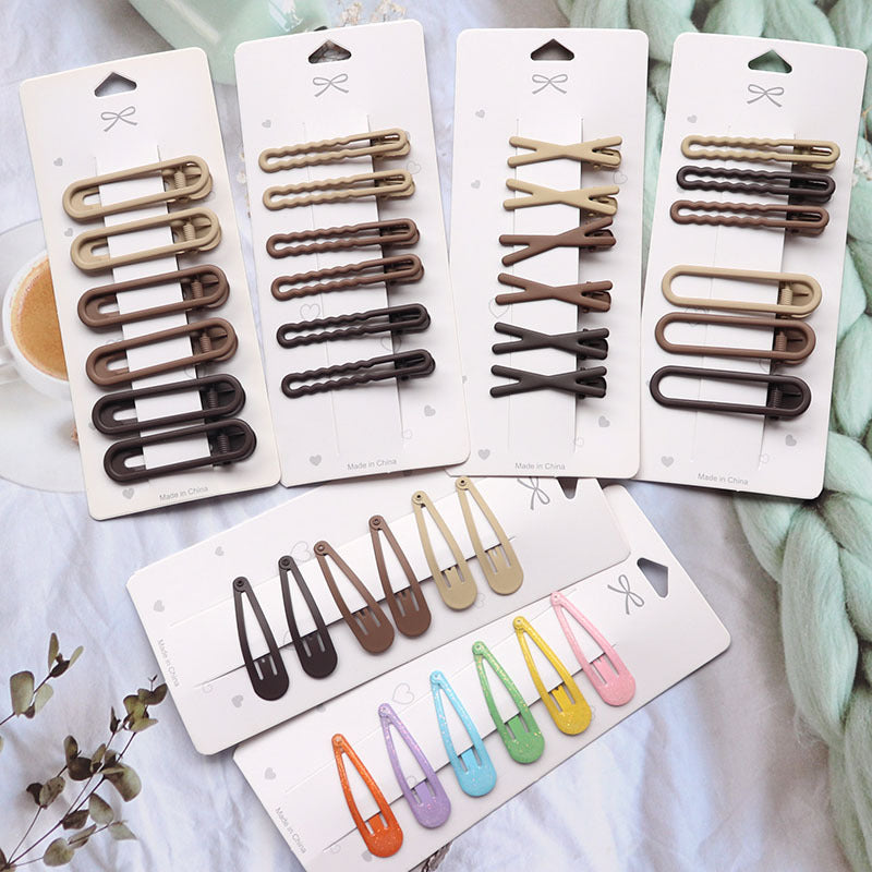 Coffee Color Series Barrettes Girl Side Clip Duckbill Clip Internet Célébrité