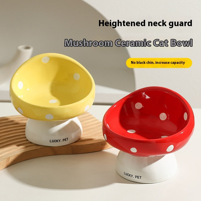 Cat Bowl Céramique Oblique Protection de la bouche Spine Cervical Boire Bol Grain