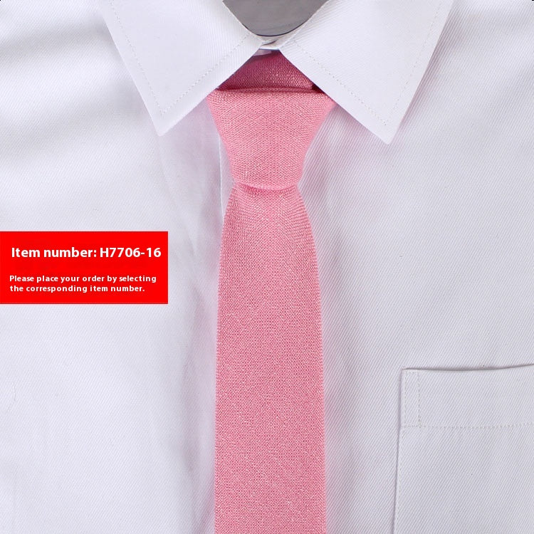 Solide Couleur Coréen Style Narrow Coton Homme 6cm Formel Porter Affaires Casual Mariage Tie