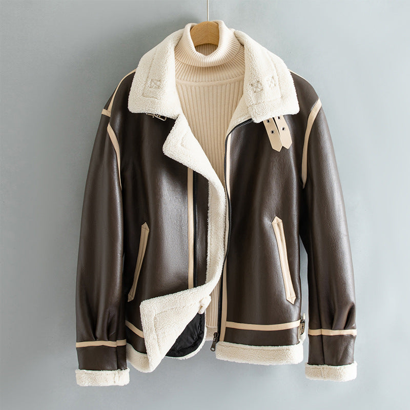 Veste de lapelle épaisse doublée de polaire