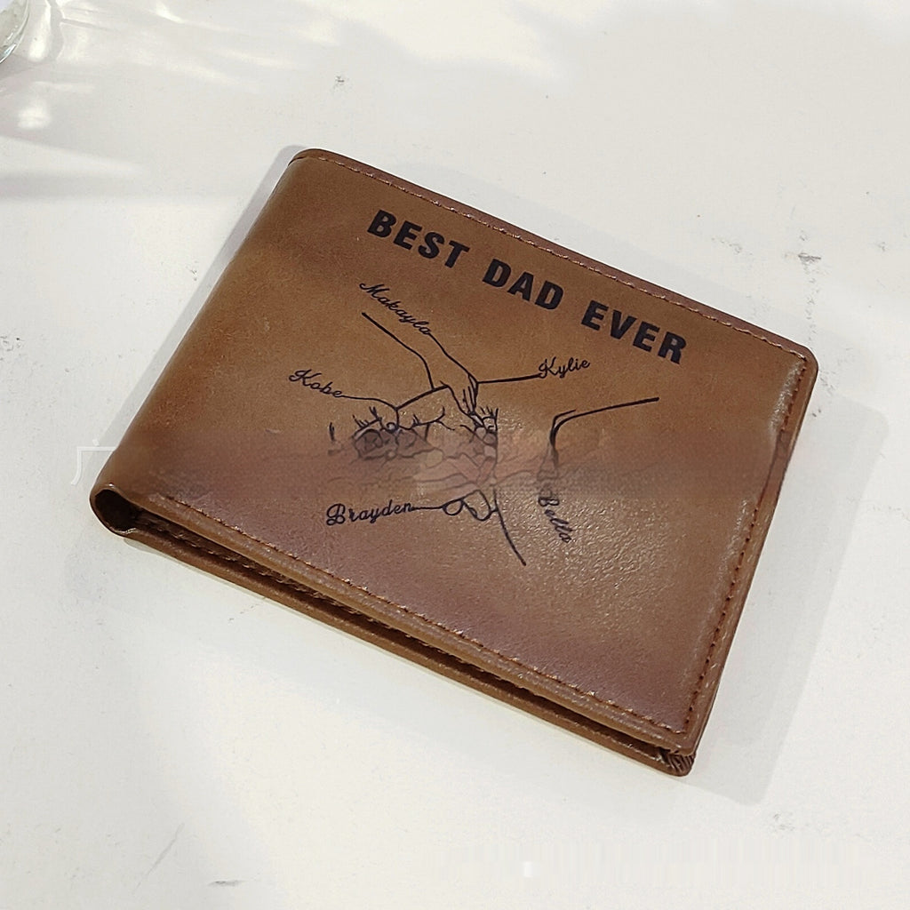 Porte-monnaie en cuir personnalisé de la Fête des Pères